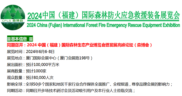 2024中国（福建）国际森林灭火设备.森林消防水陆空装备.森林消防预警设备展览会